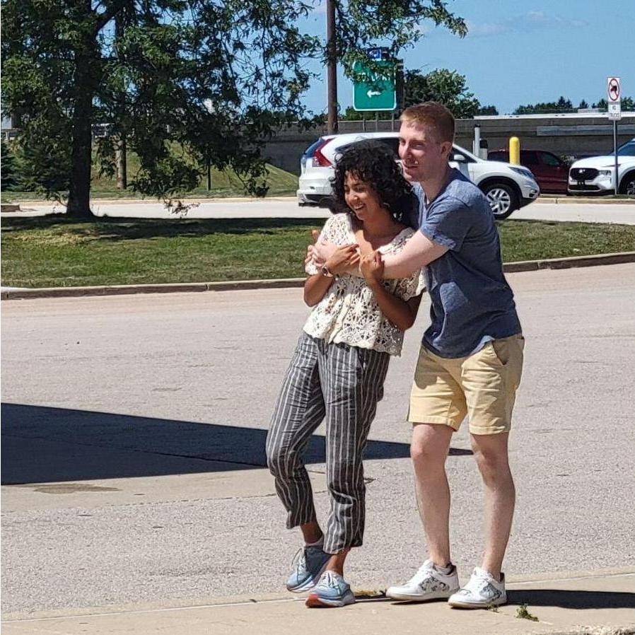 August 2023 -- candid in a parking lot in Illinois