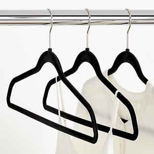 Black Premium Non-Slip Velvet Suit Hangers Case of 40