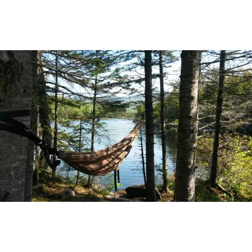 Our campsite at Flat Mountain Pond