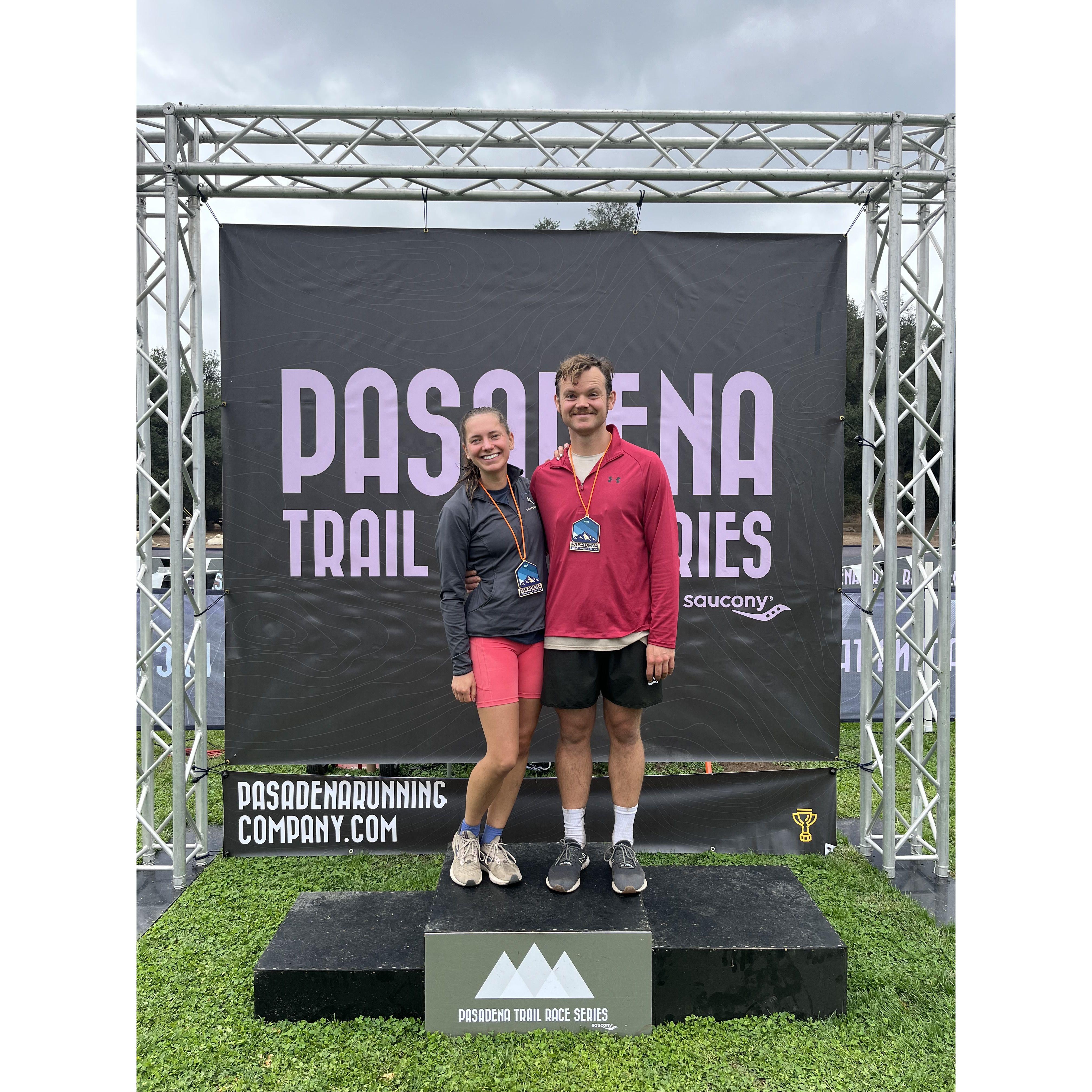 after our first half marathon. barely survived!