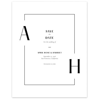 White Wedding Digital Save the Date - Wetherby Portrait
