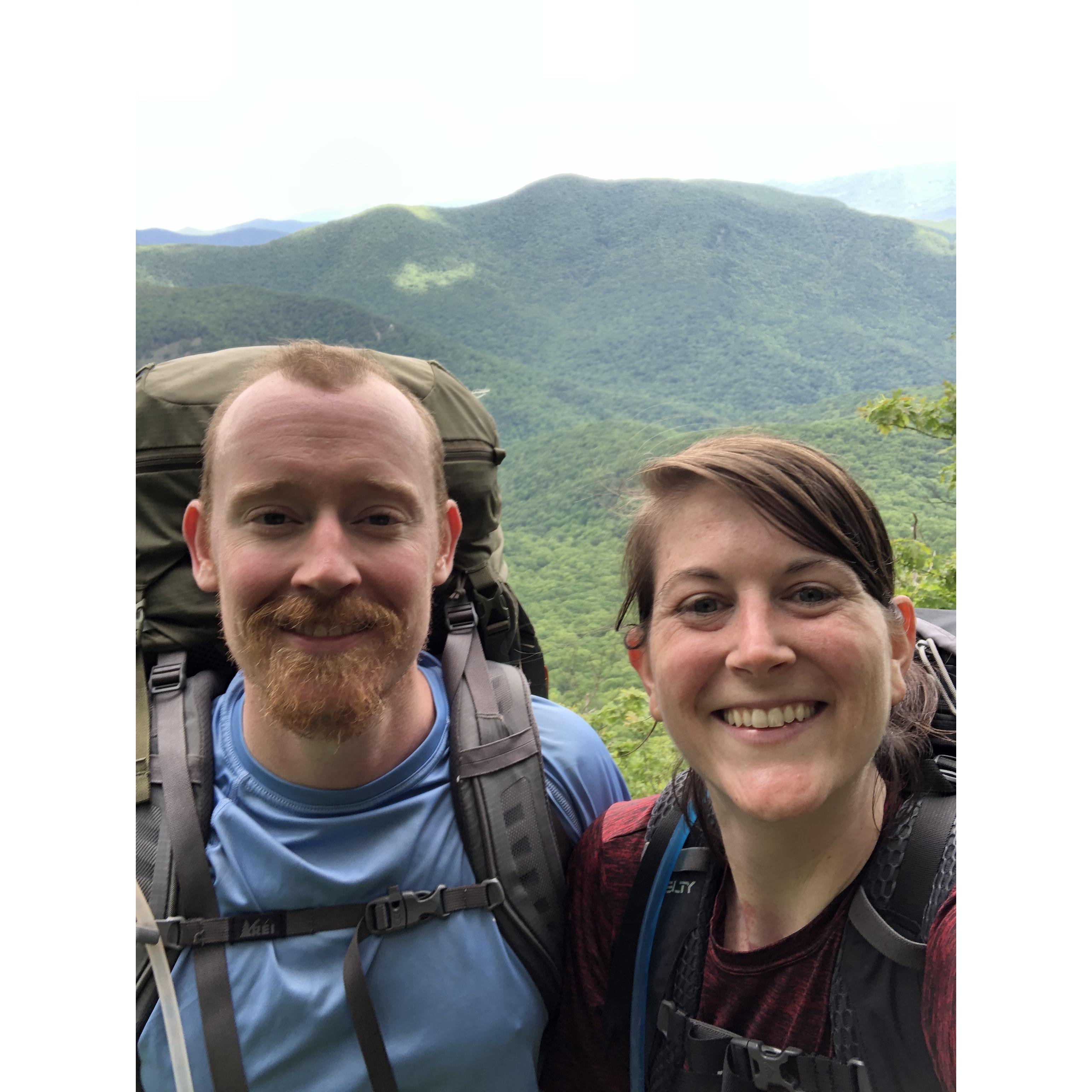 That moment we hiked 8 miles to a campsite.... that didn't exist.  So we got a cab into Asheville, got burgers, and hungout in our favorite city!