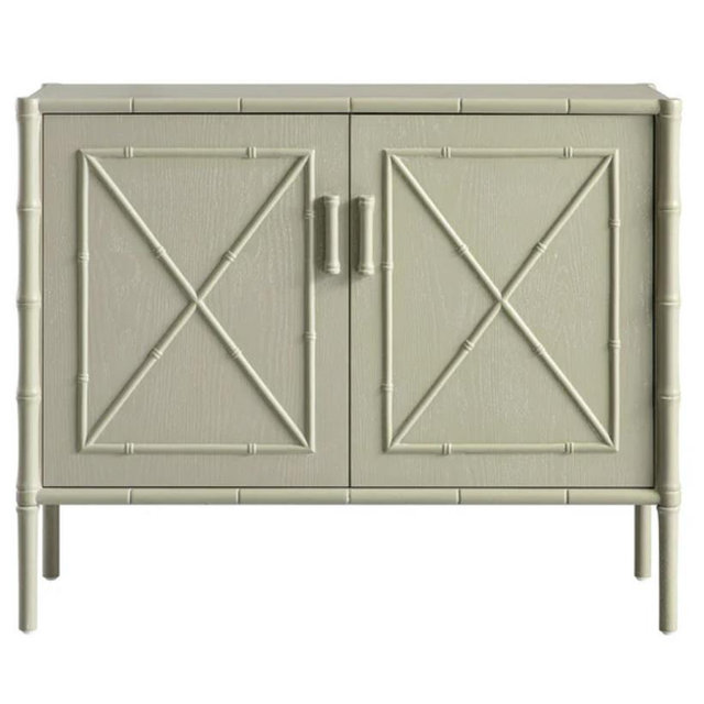 Elstowe Faux Bamboo Small Sideboard, Sage Green