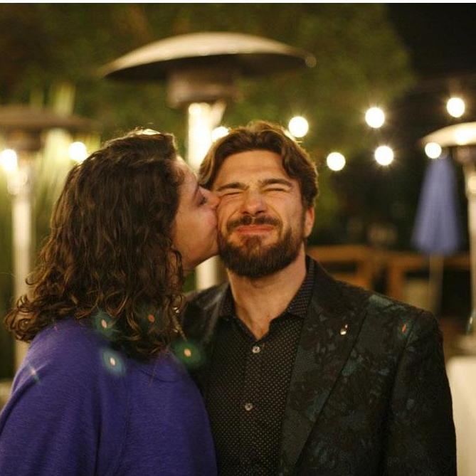 Alex does this with his face every time Frances kisses his cheek, AND WE'RE GETTING MARRIED ANYWAY.