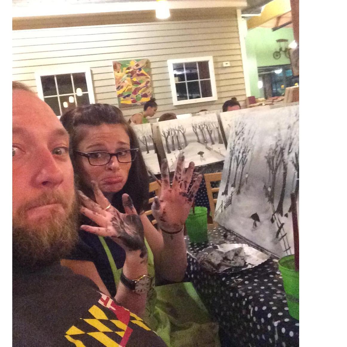 Paint Nite in black and white 2016