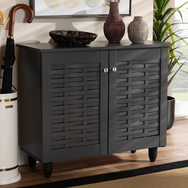 Baxton Studio, Winda 2-Door Wooden Entryway Shoe Storage Cabinet