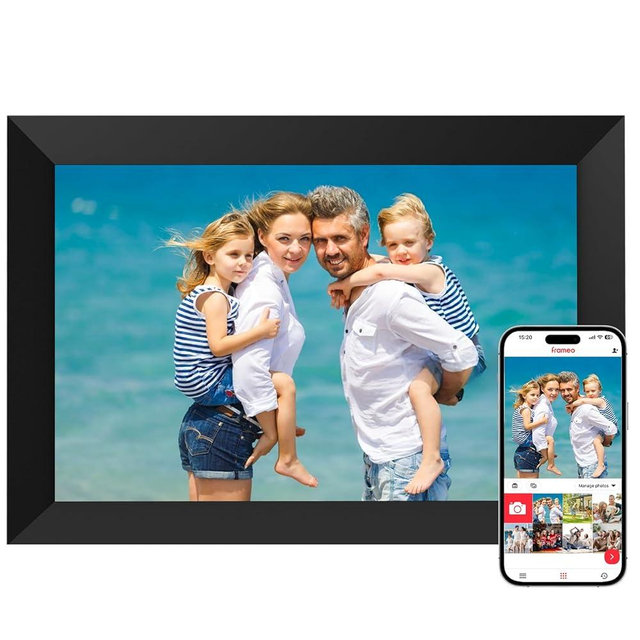 Frameo 10.1 Inch WiFi Digital Picture Frame, Digital Photo Frame with 1280x800 HD IPS Touch Screen, Auto-Rotate, Easy Setup to Share Moments Instantly via Frameo App, Valentines Day Gifts for Her