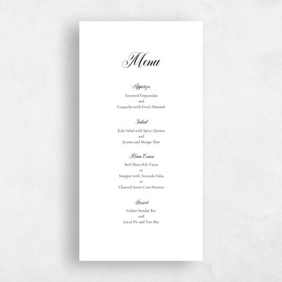Purple Wedding Menu - Henderson