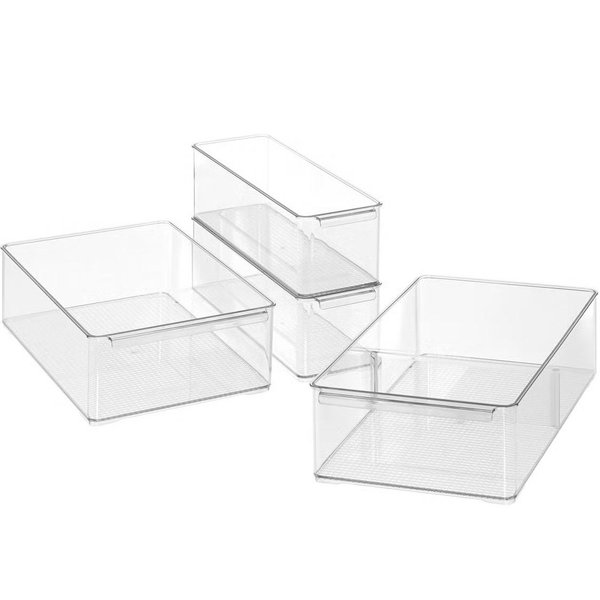 Everything Organizer Stacking Fridge Bin Clear Set of 4