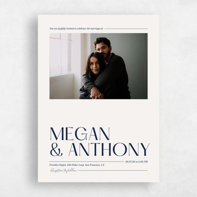 Linen, Beige Wedding Invitation - Vitoria Photo