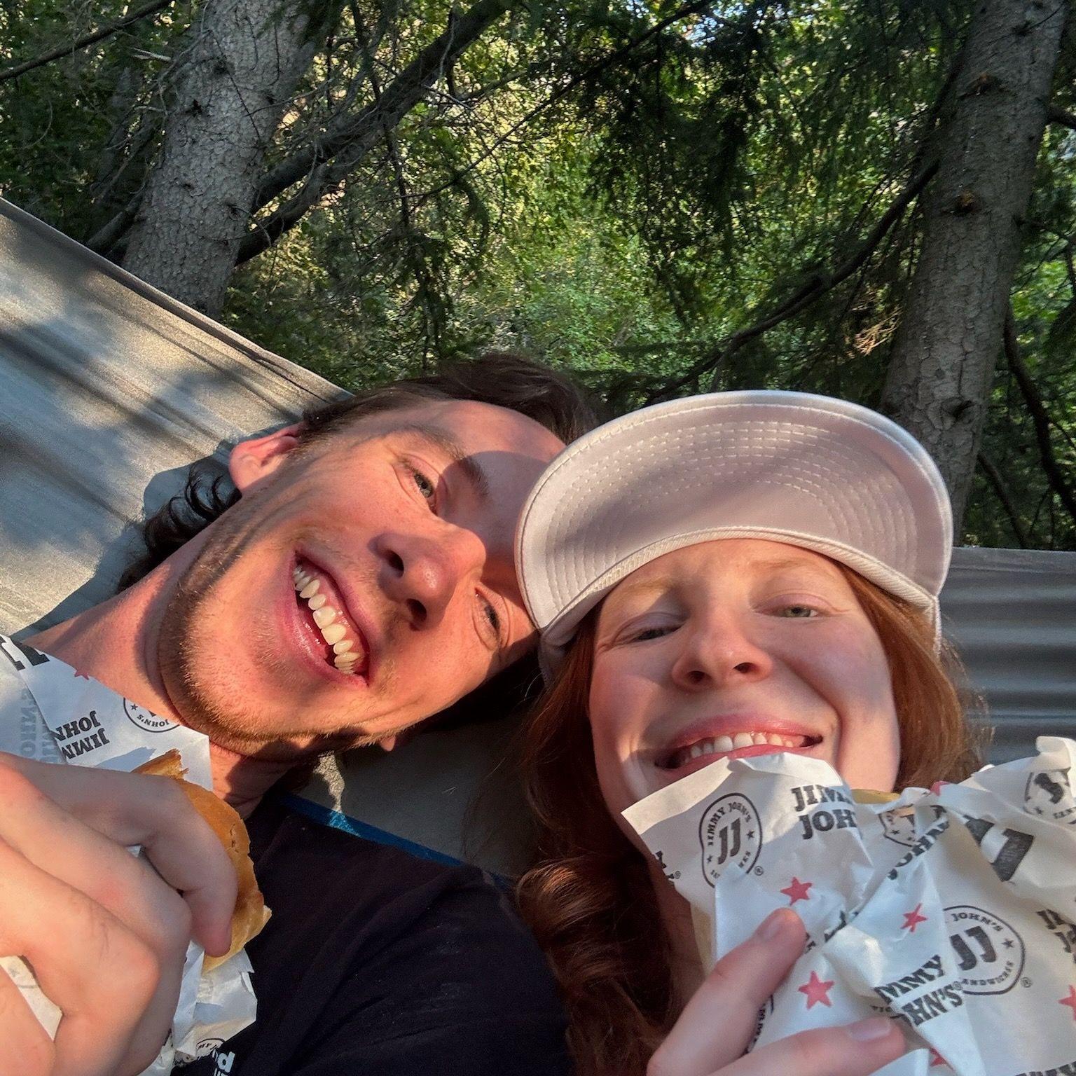 Hammocking in Little Cottonwood Canyon right off the same trail we hiked for our second date and where Connor would eventually pop the question!