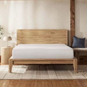 King Wooden Bed Frame with Solid Headboard - Silk & Snow