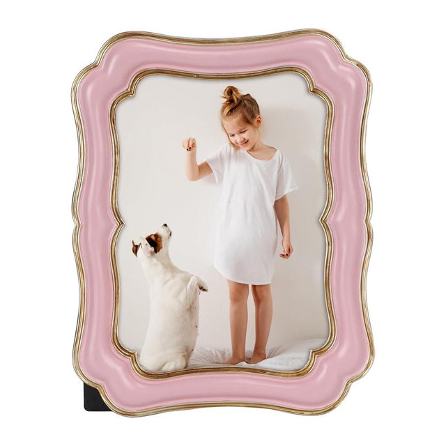 PHAREGE 5x7 Vintage Picture Frame Pink Gold, Ornate Antique Picture Frame for 5x7 Photo, Retro Photo Frame for Tabletop Vertical or Horizontal Display, 1 Pack