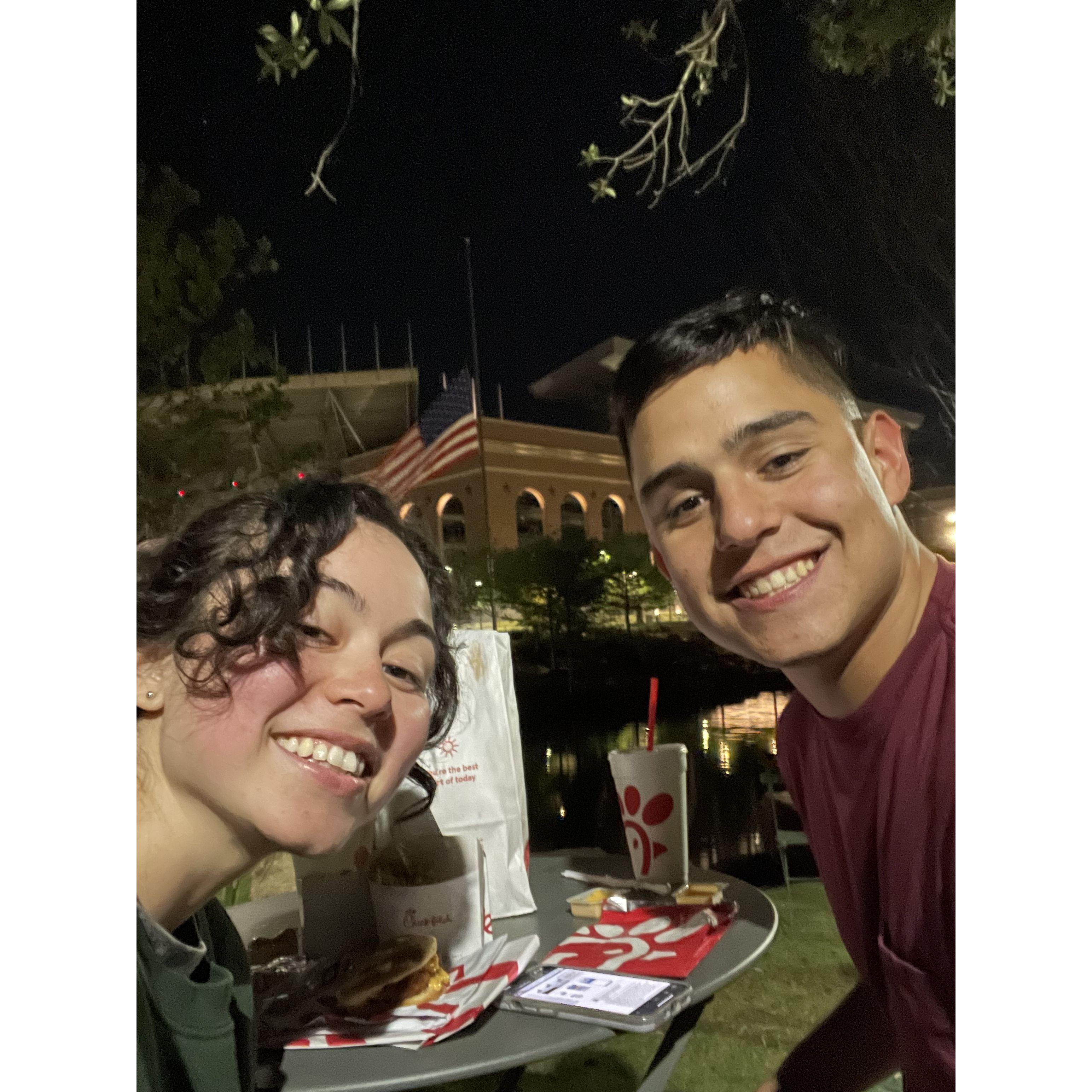 Their spot at Aggie Park for lunch & dinner dates :)