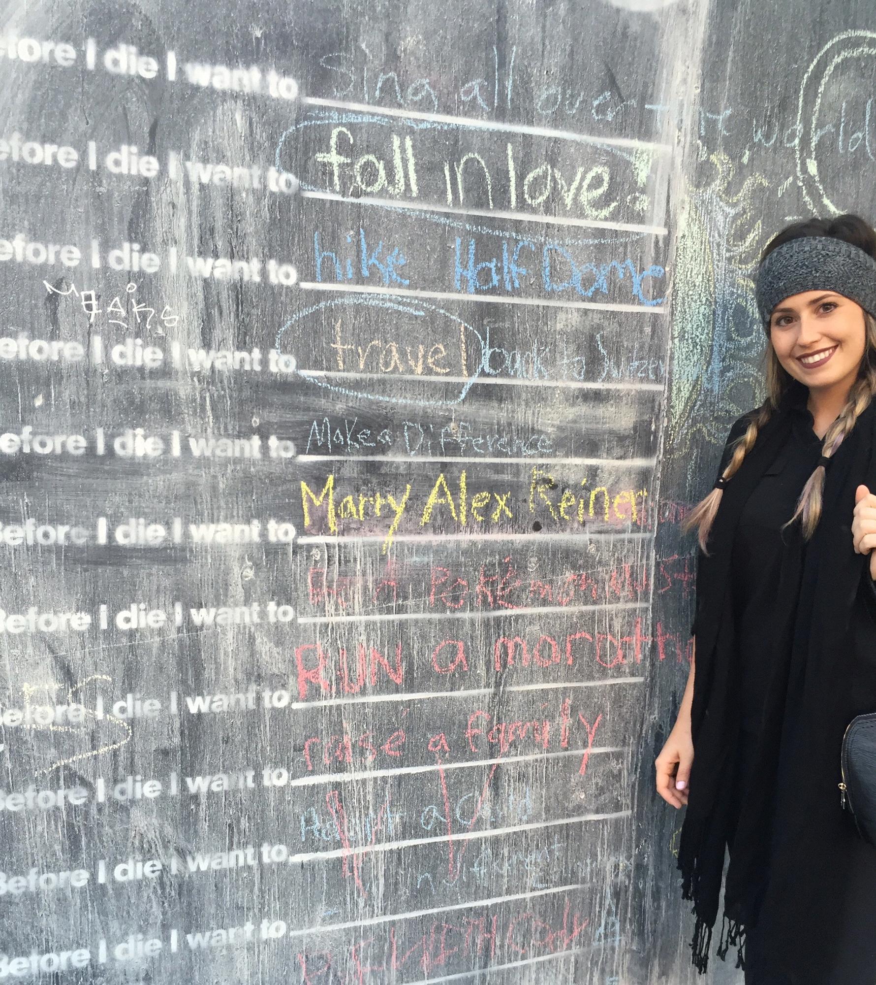 March 22, 2016: "Before I die Wall" in Downtown Asheville