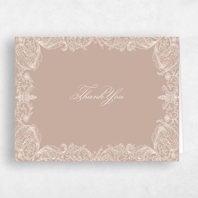 Latte, Brown Wedding Thank You - Lezzeno Landscape