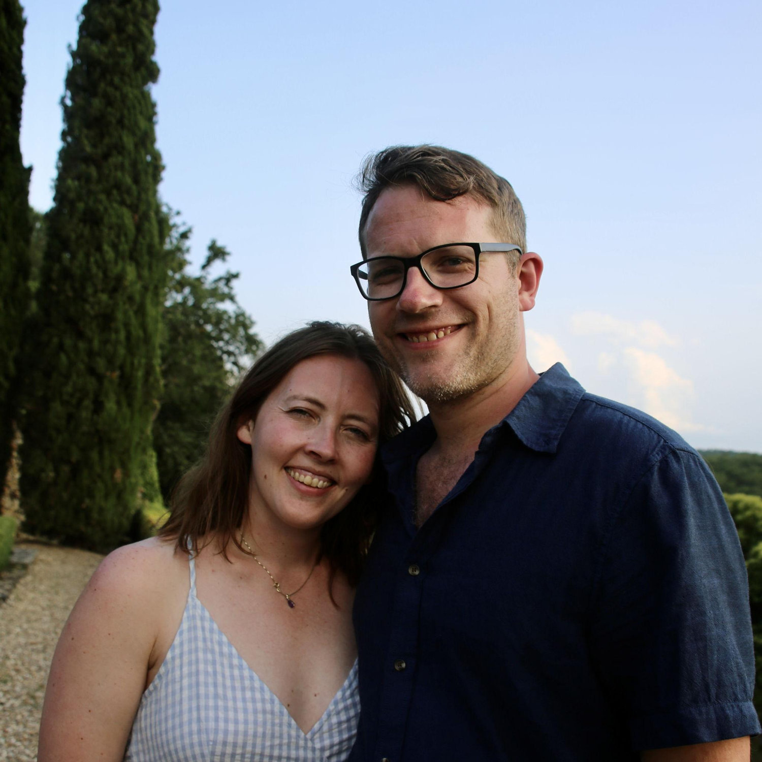 Us at the tail end of our big Italy trip - happy and glowing.