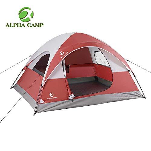 ALPHA CAMP 2~4 Person Camping Dome Tent with Carry Bag, Lightweight Waterproof Portable Backpacking Tent for Outdoor Camping/Hiking