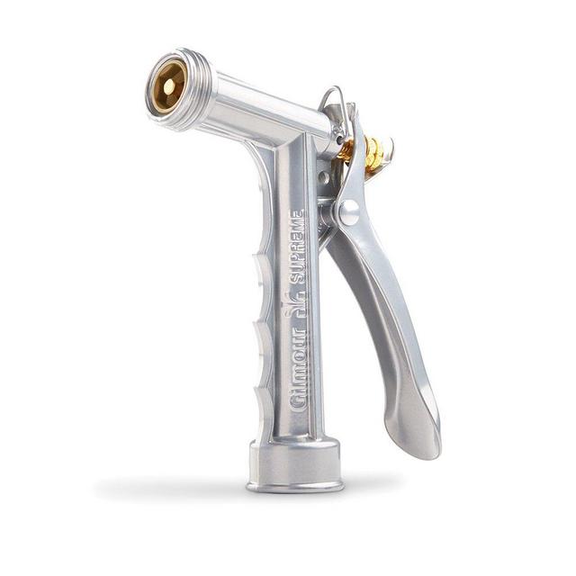 Gilmour 857302-1001 Full Size Zinc Pistol Grip Nozzle with Threaded Front, Silver