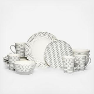 Gourmet Basics 16-Piece Dinnerware Set, Service for 4