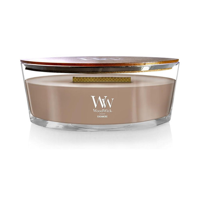 WoodWick Cashmere Scented Ellipse Candle, Crackles as it Burns, Up to 50 hrs Burn time, Great for Gifting, 16oz