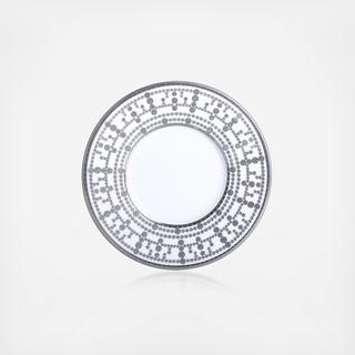 Tiara White and Platinum Wide Rim Bread and Butter