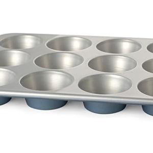 Nordic Ware Brilliant™ Colorful Bakeware 12 Cavity Muffin Pan, Nonstick made without PFAS or PTFE for safe cooking; Reinforced steel rim prevents warping