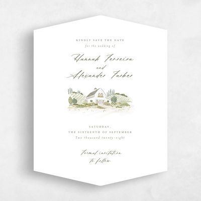 White Diamond Wedding Save the Date - Sable Portrait