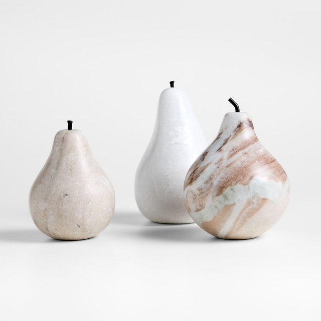 Tuscan Marble Decorative Pears, Set of 3