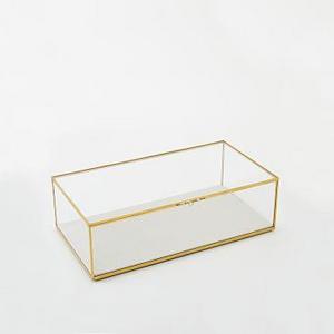 Golden Glass Shadow Box, Gold, Rectangle