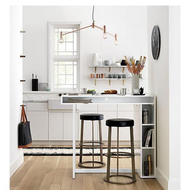 public white 42" high dining table