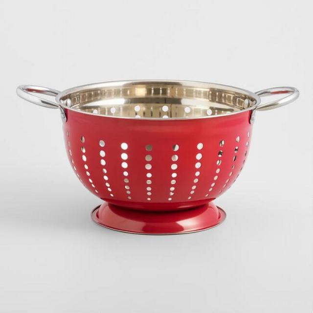 Red Stainless Steel Colander