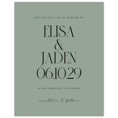 Sage, Green Wedding Digital Save the Date - Garrett Portrait