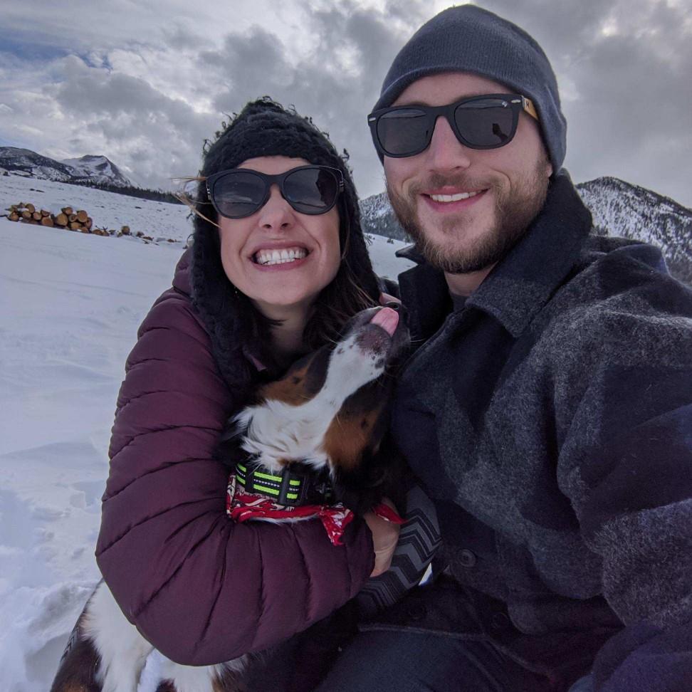 Indy in Mammoth.. also the Save the Date from the first date!