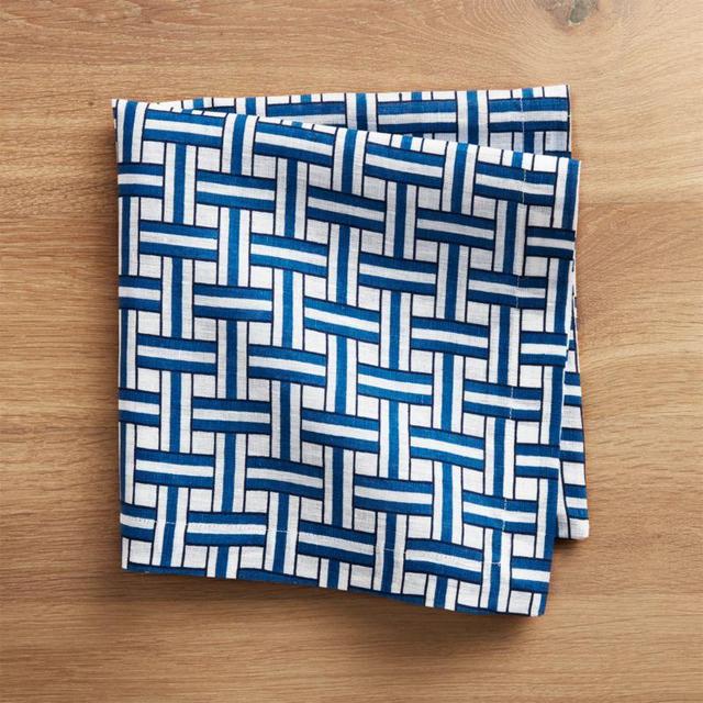 Indigo Basketweave Linen Napkin