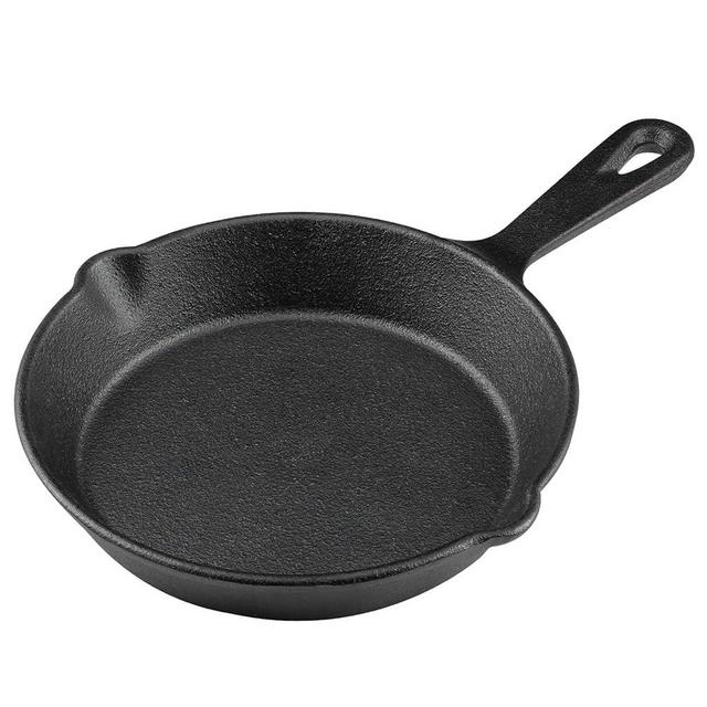 MOZUVE 8 Inch Cast Iron Skillet, Frying Pan with Drip-Spouts, Pre-seasoned Oven Safe Cookware, Camping Indoor and Outdoor Cooking, Grill Safe, Restaurant Chef Quality