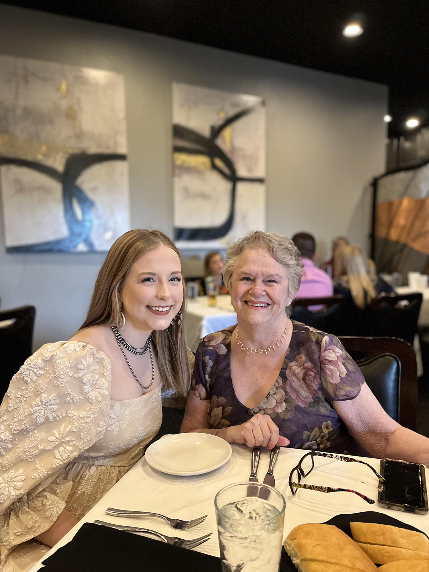 Sally Curry & Claire the night of the engagement.