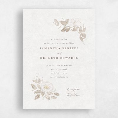 Smoke, Grey Wedding Invitation - Muriano Portrait