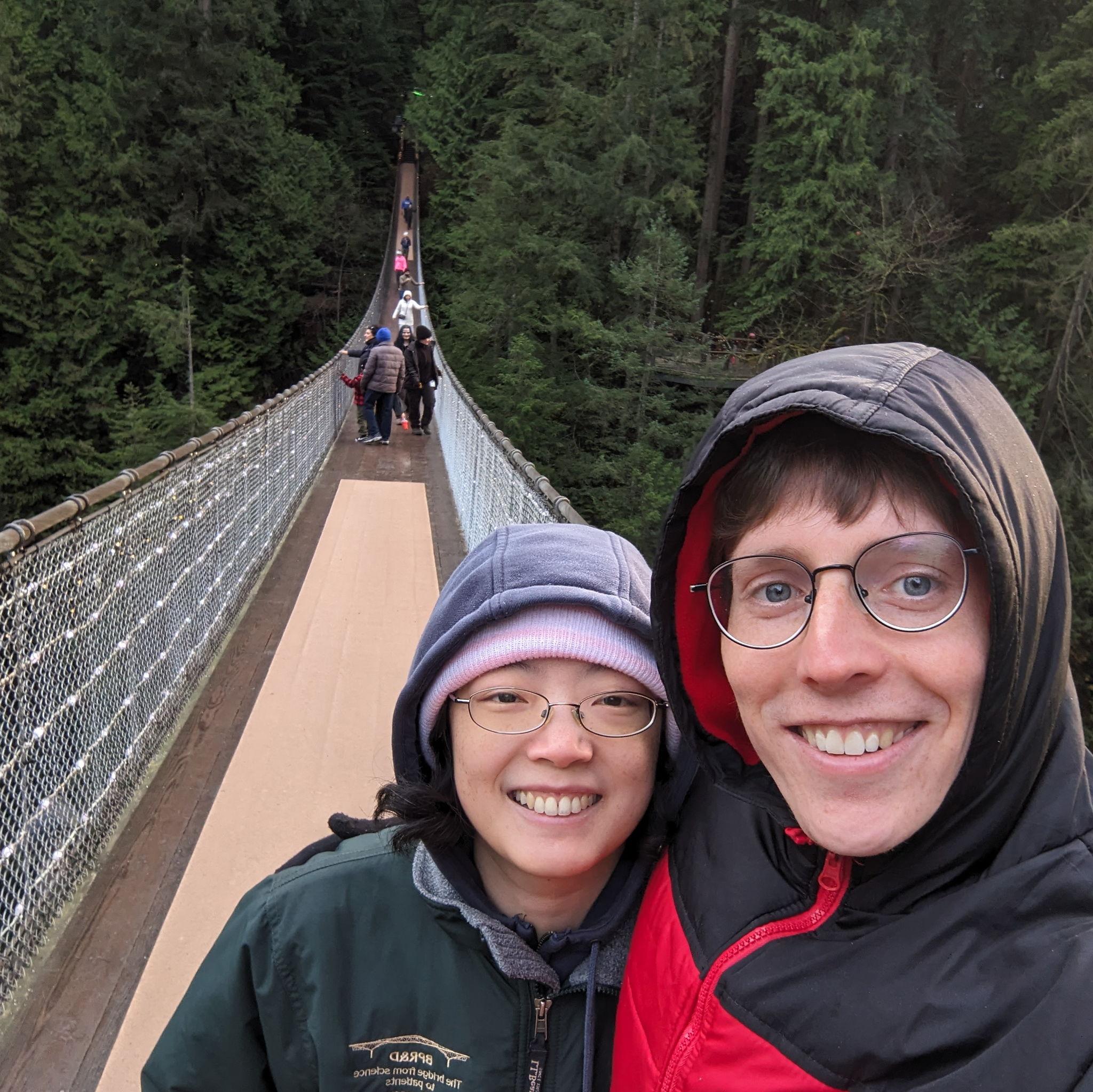 At the Capilano suspension bridge in Vancouver