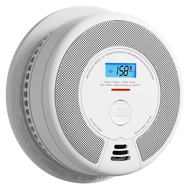 X-Sense 10-Year Battery Combination Smoke Carbon Monoxide Alarm Detector with Large LCD Display