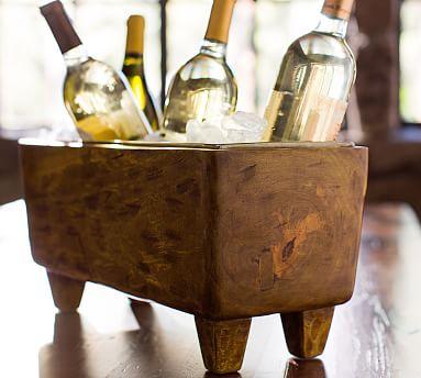 Blonde Wood Wine Trough