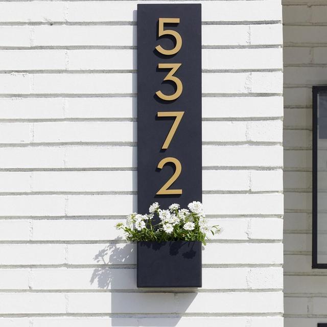 Standing Tall House Number Plaque/ Weather Resistant Steel Address Planter/Address Numbers/ Powder Coated/ Long Lasting