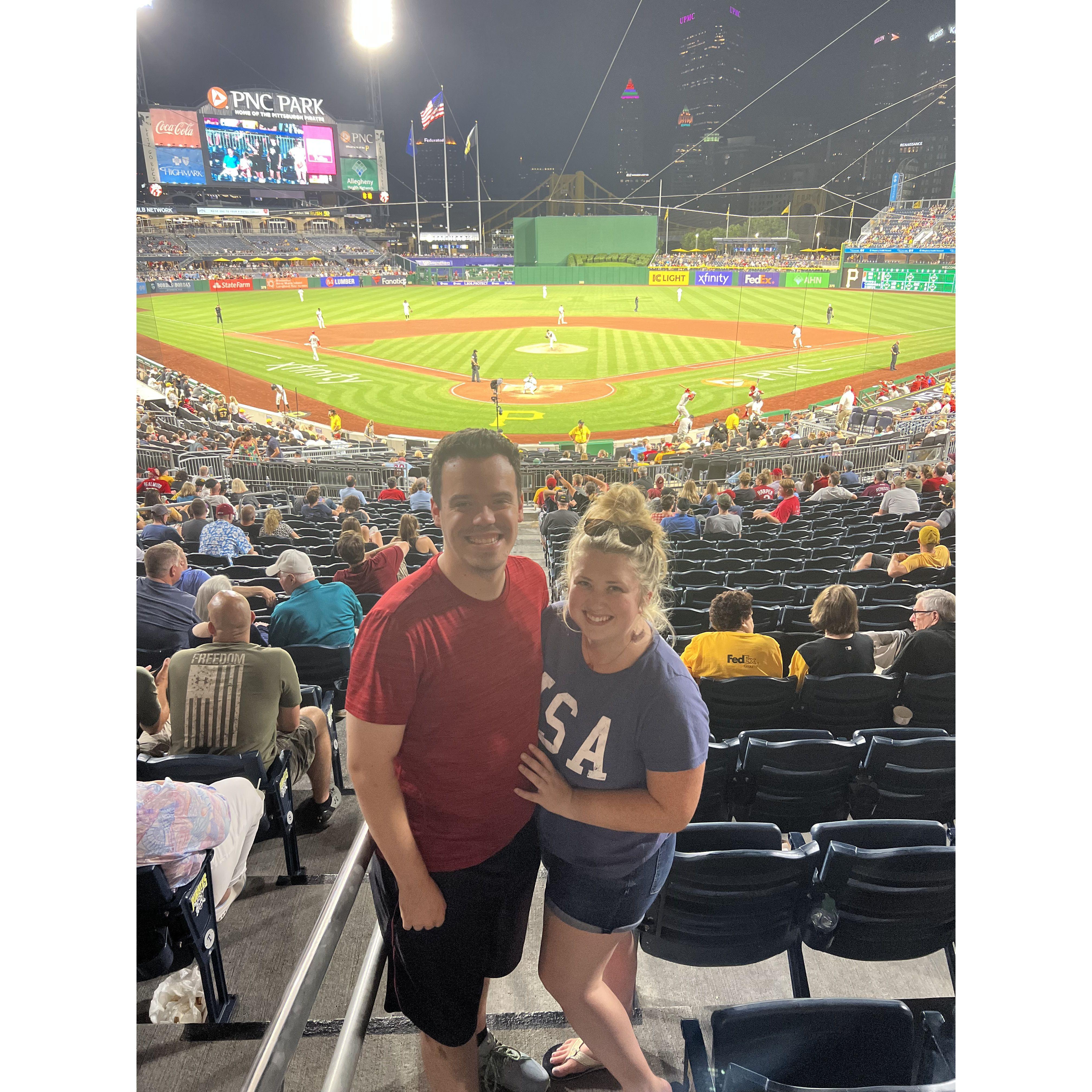 Phillies playing the Pirates at PNC Park  in Pittsburgh where Keri lived before.