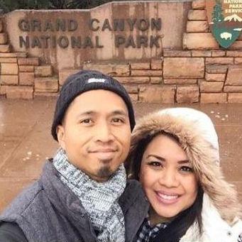 First time visiting the Grand Canyon. Even though we couldn't see much because of the fog. At least we could see this sign! Lol - 2017