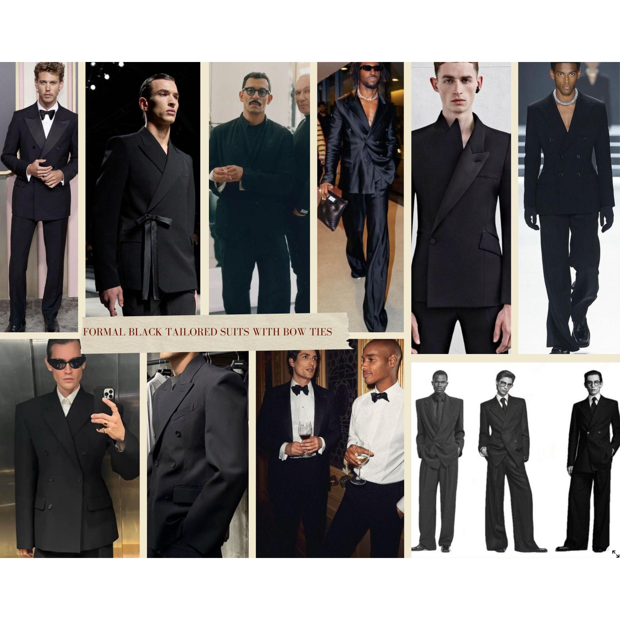 Formal tailored preferably Black suits with Black Bow Ties