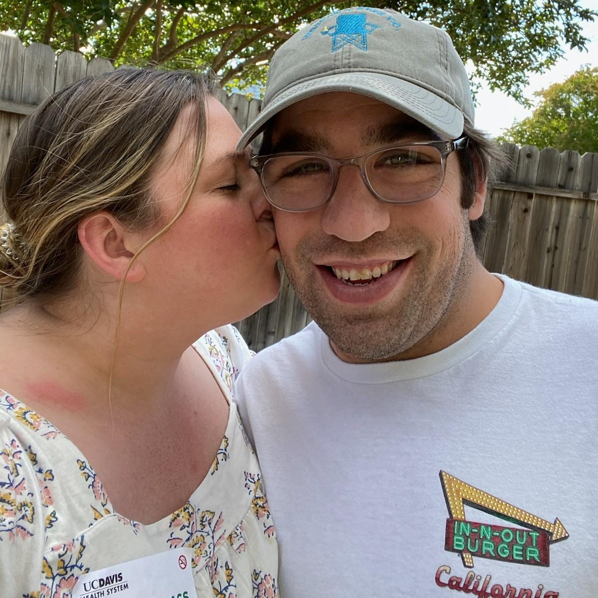 I had just gotten home from the hospital and was so happy that he was still in CA with me!