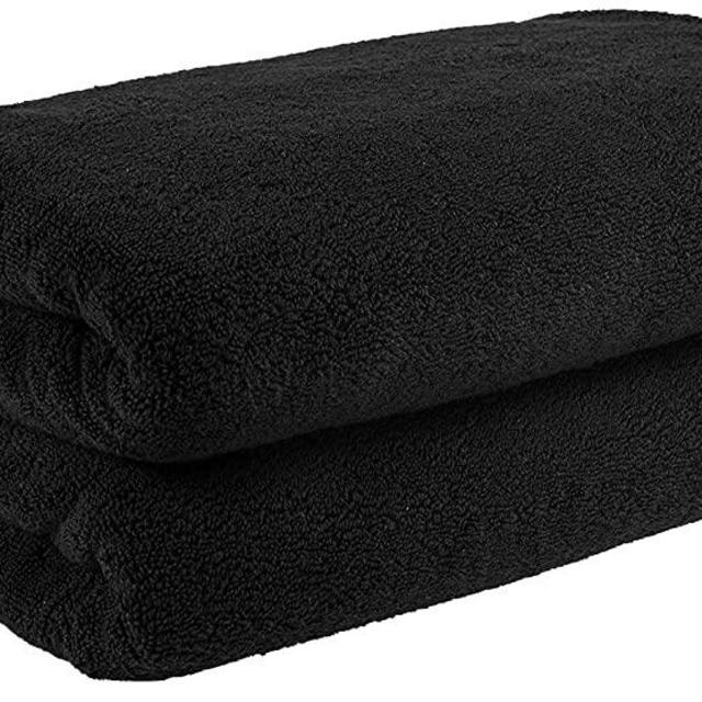 40x80 Inches Jumbo Size, Thick & Large 650 GSM Ringspun Genuine Cotton Bath Sheet, Luxury Hotel & Spa Quality, Absorbent & Soft Decorative Kitchen & Bathroom Turkish Towels, Coal Black