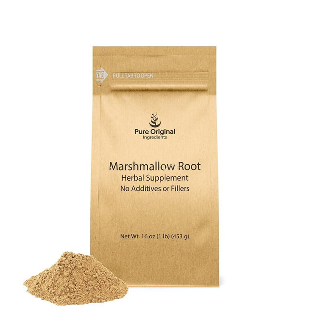 PURE ORIGINAL INGREDIENTS Marshmallow Root Extract (1 lb), Powder, Herbal Supplement