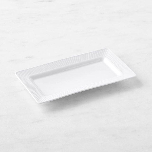 Pillivuyt Plisse Porcelain Rectangluar Hors d'Oeuvres Tray, Each