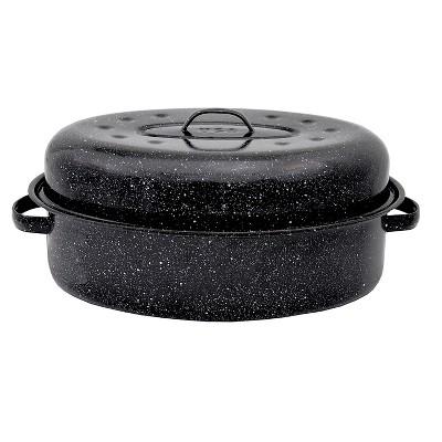 Columbian Graniteware 18" Covered Oval Roasting Pan